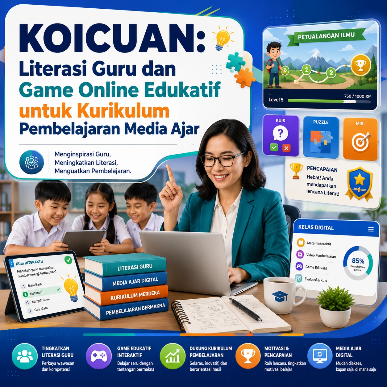 KOICUAN: Literasi Guru dan Game Online Edukatif untuk Kurikulum Pembelajaran Media Ajar