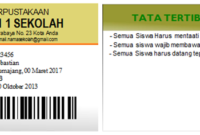 Contoh Kartu Perpustakaan