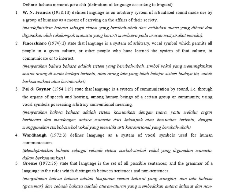 Pengertian Bahasa Indonesia Menurut Para Ahli